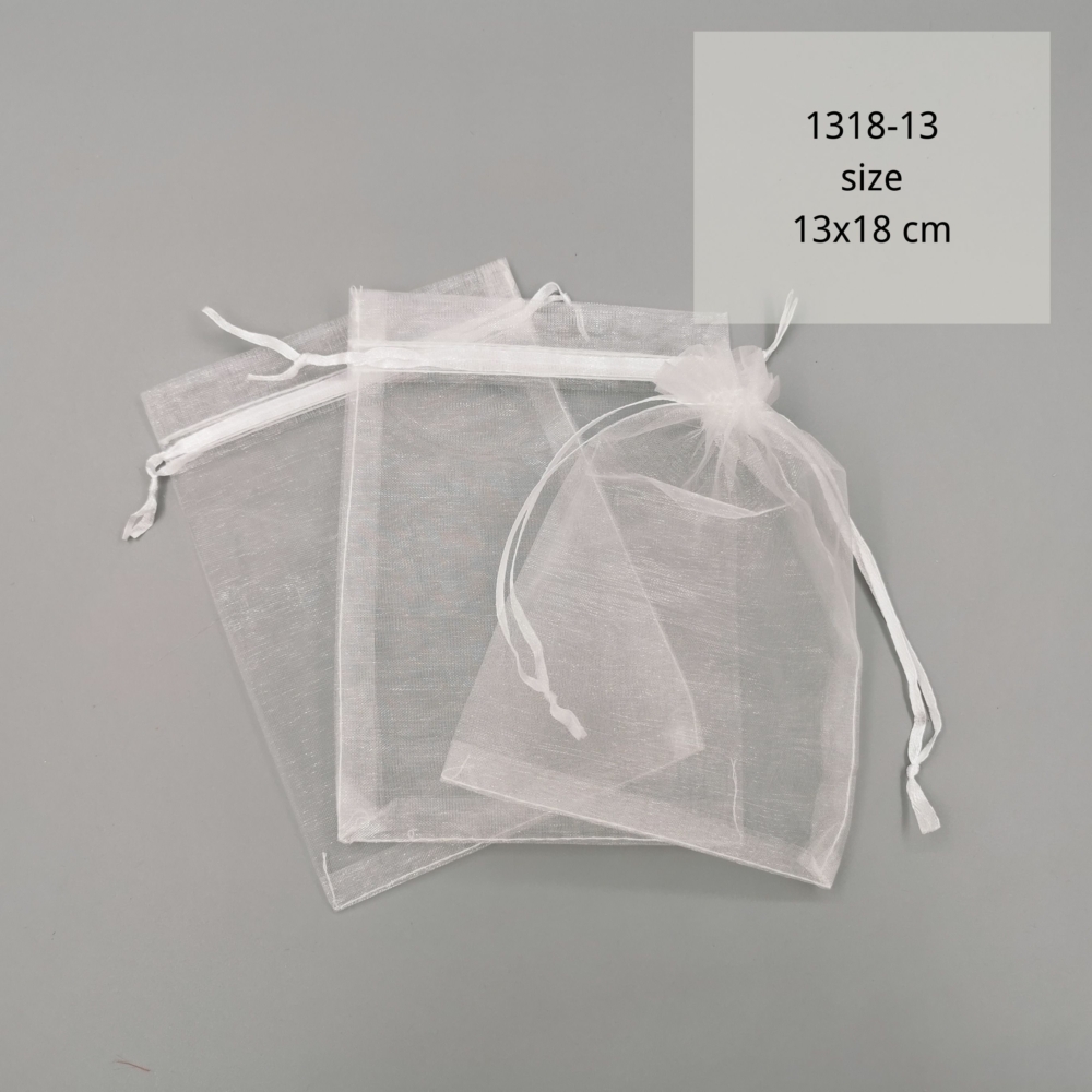 1318-13# 13x18 cm-es szatén tasak - fehér