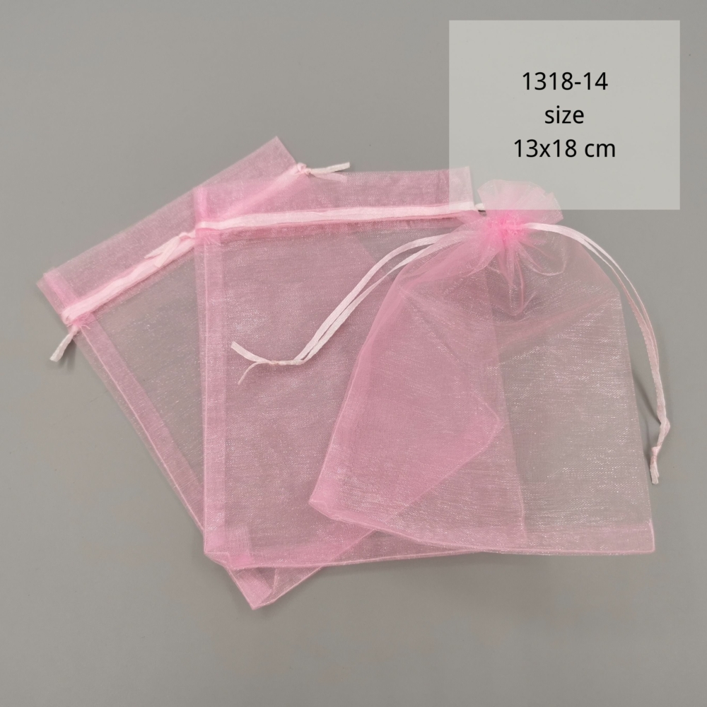 1318-14# 13x18 cm-es szatén tasak - rózsaszín