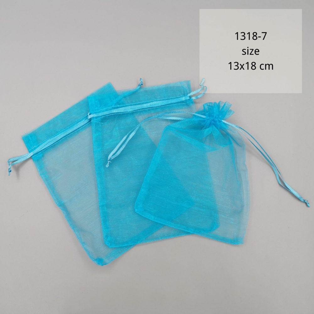 1318-7# 13x18 cm-es szatén tasak - kék