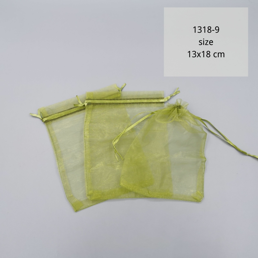 1318-9# 13x18 cm-es szatén tasak - sötét zöld