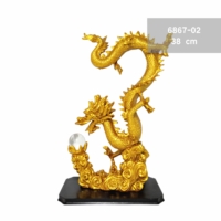 6867-02 arany sárkány szobor