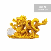 6867-12 arany sárkány szobor